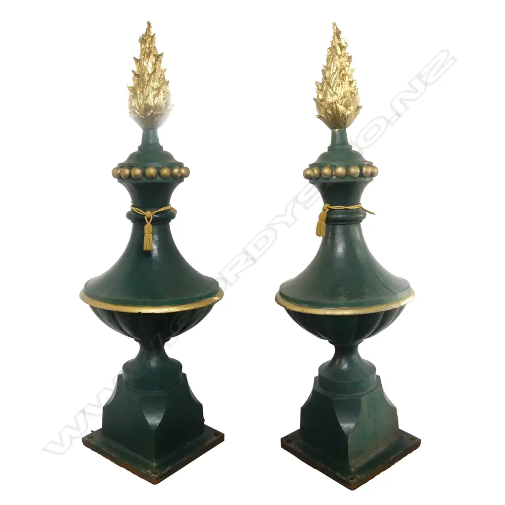 A pair of massive Victorian Italianate cast iron architectural finials Image 1++