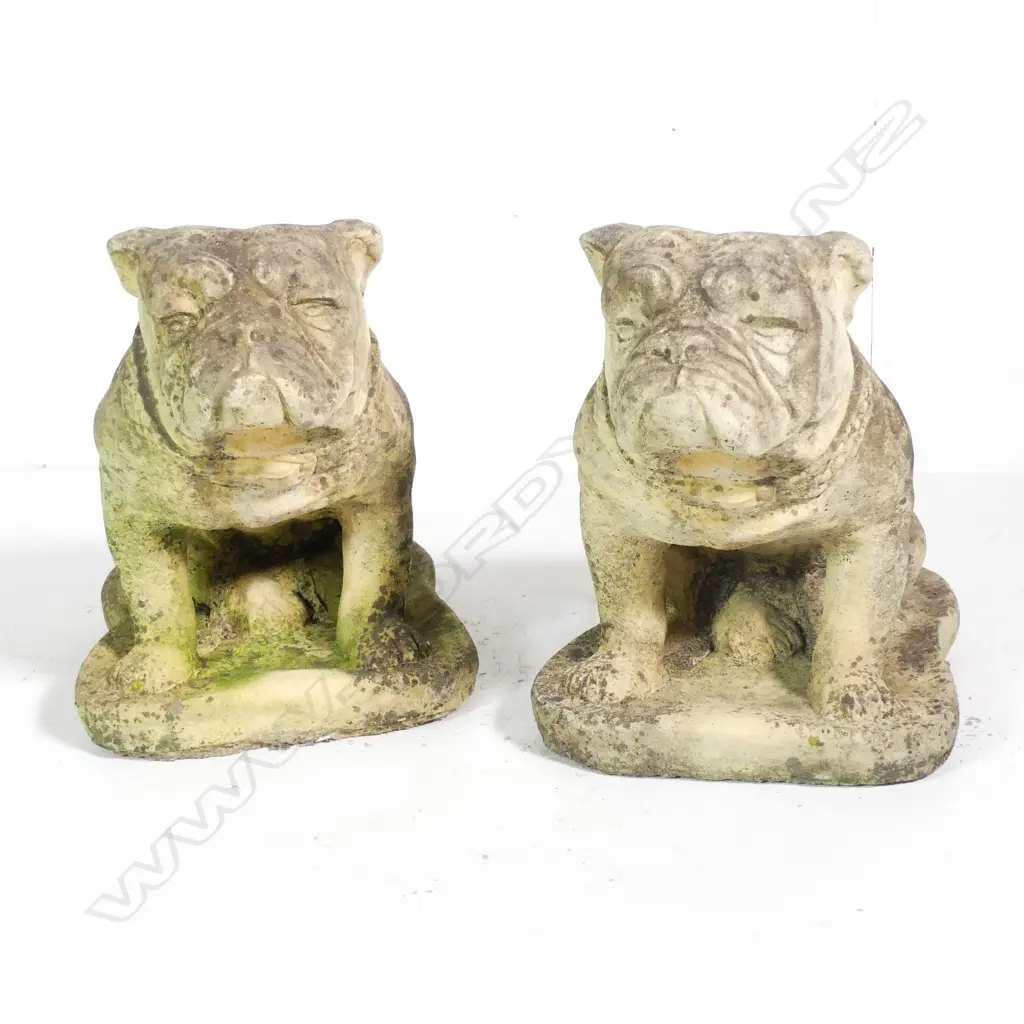 A pair of Church Stone bulldog garden/house ornaments Image 1++