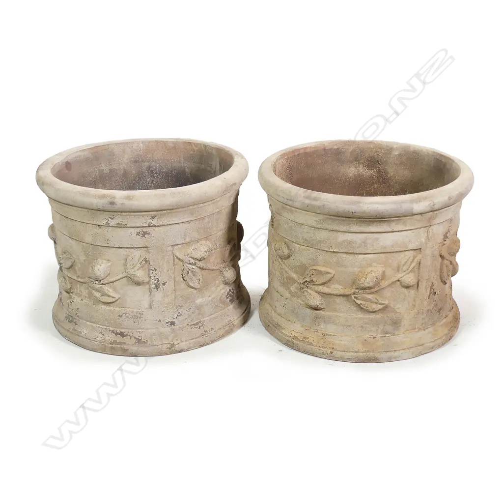 A pair of large terracotta citrus planters Image 1++