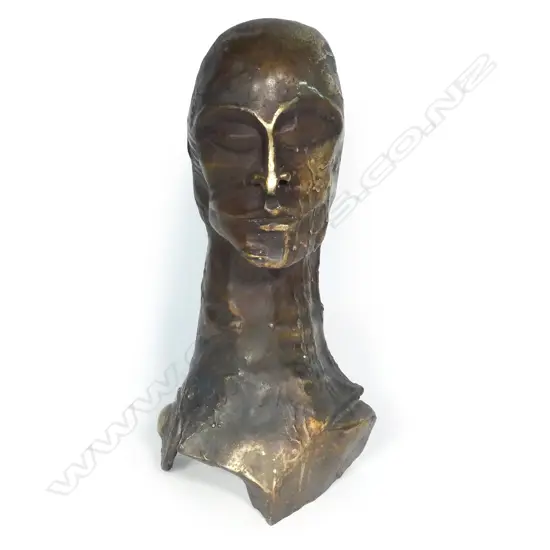 A bronze portrait bust