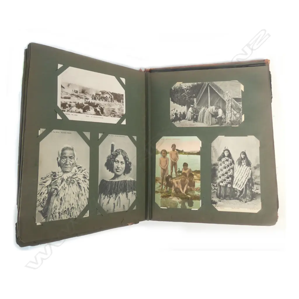 An old album of mainly early New Zealand postcards Image 1++