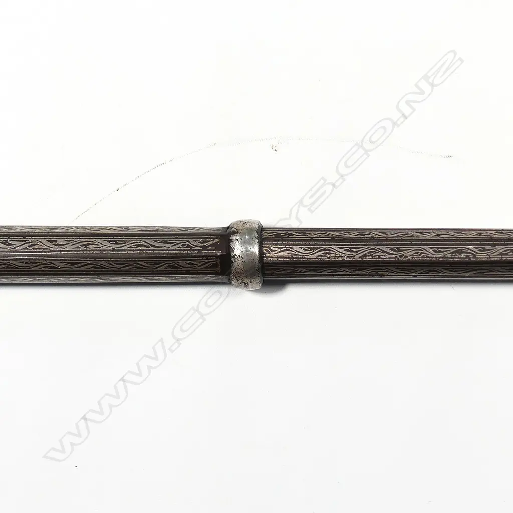 An Indo/Persian steel sword stick with niello decoration Image 1++