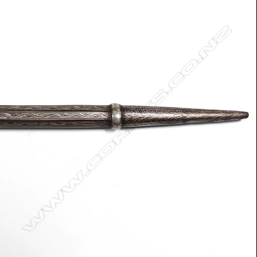 An Indo/Persian steel sword stick with niello decoration Image 1++