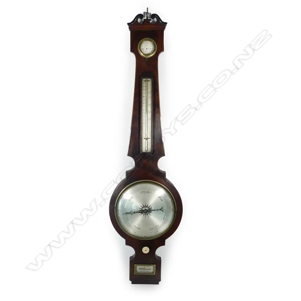 A Georgian mahogany banjo barometer Image 1++