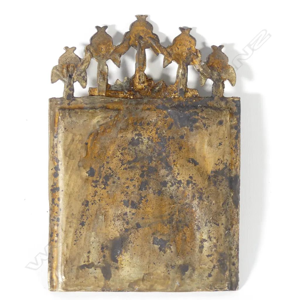A Russian brass Hodegetria icon panel Image 1++