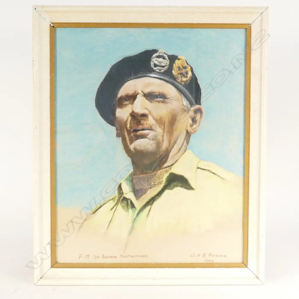 A pastel portrait of Field Marshal Sir Bernard Montgomery Image 1++