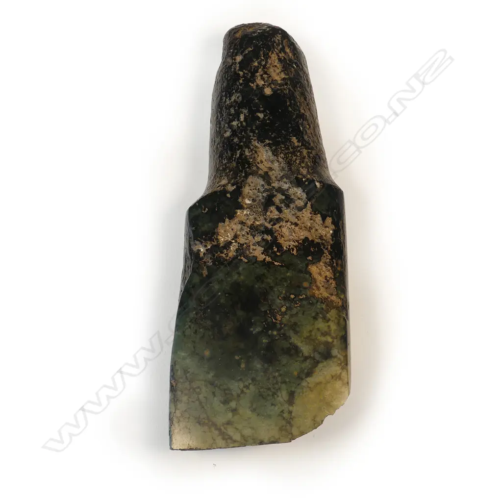A pre-European Maori toki pounamu (greenstone adze) Image 1++