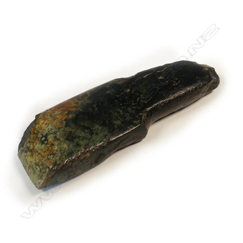 A pre-European Maori toki pounamu (greenstone adze) Image 1++