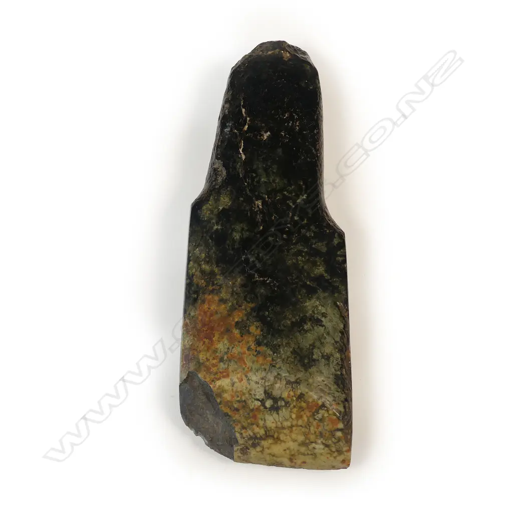 A pre-European Maori toki pounamu (greenstone adze) Image 1++