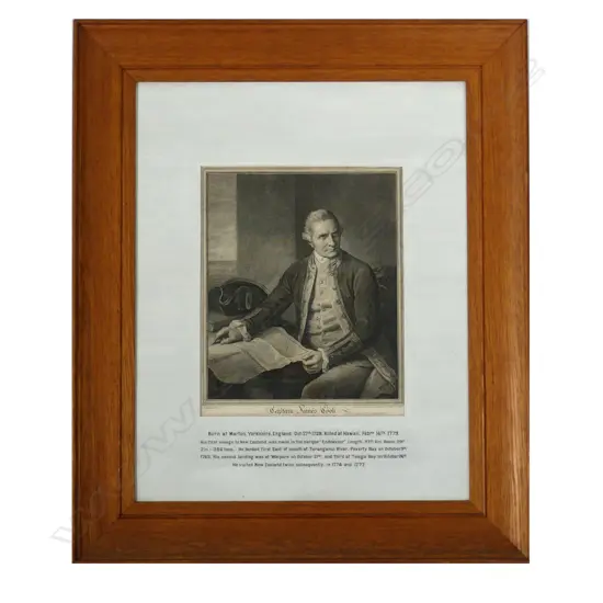 An 18thC steel engraving portrait of Captain James Cook