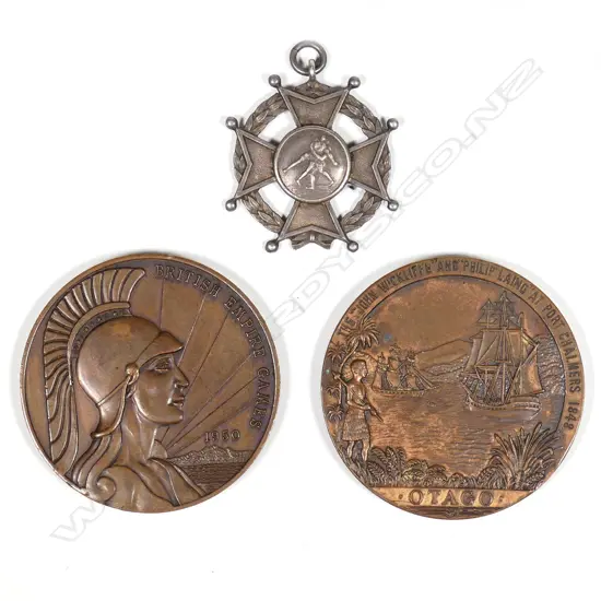 Bronze medallions for the British Empire Games 1950 and Boxing Championships Otago 1948