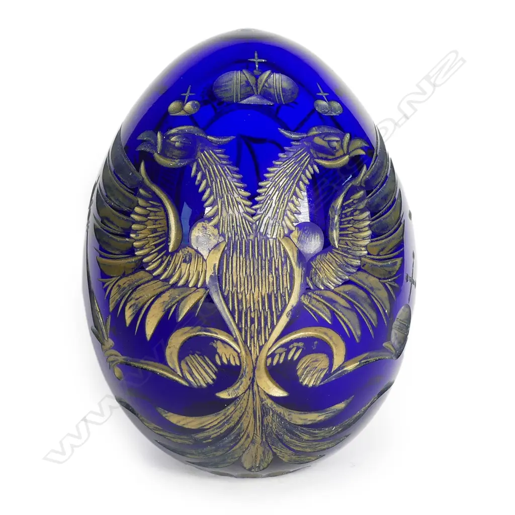 An Imperial Russian cobalt glass egg Image 1++