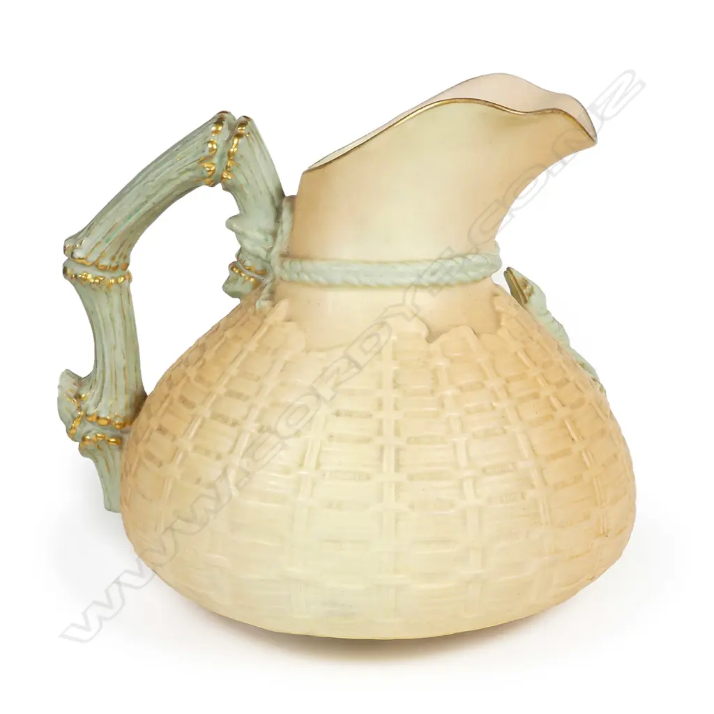 A Royal Worcester blush ivory lizard jug Image 1++