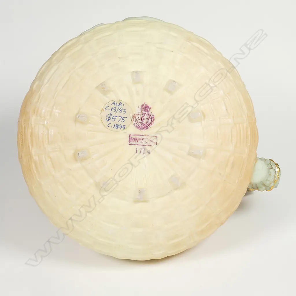 A Royal Worcester blush ivory lizard jug Image 1++