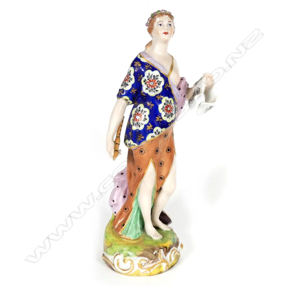 Early 19thC Derby porcelain figure depicting music Image 1++