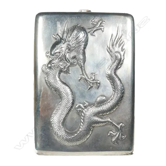 A Chinese early 20thC Chinese silver cigarette case