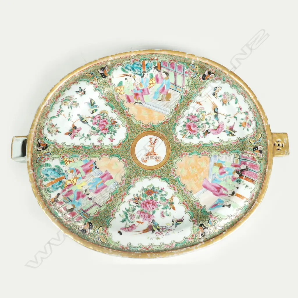 A large and impressive 19thC Chinese famille rose lidded and entree dish Image 1++