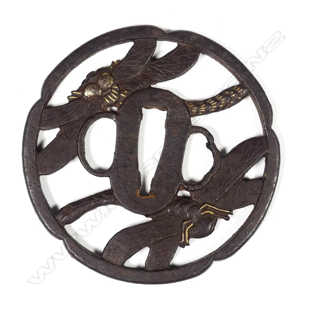 A circular iron filigree tsuba Image 1++