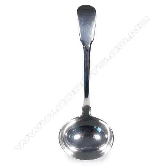 A late George III silver sauce ladle