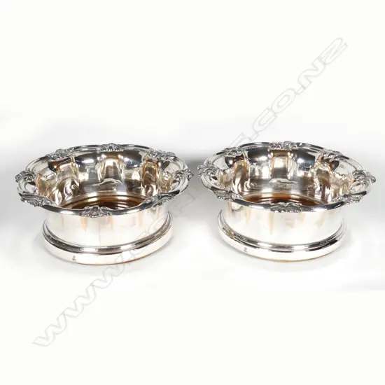 A pair of Old Sheffield Plate decanter coasters