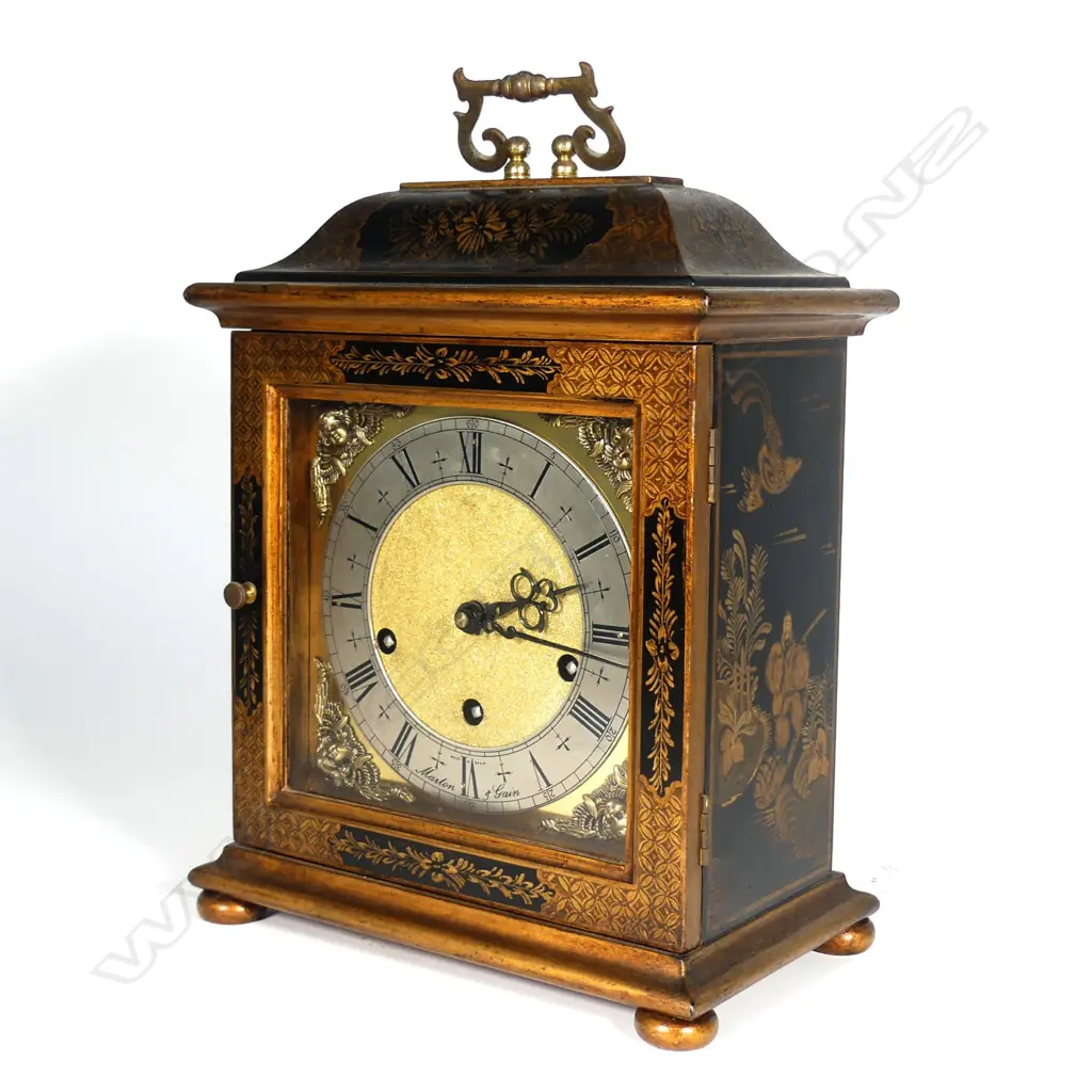 A Georgian style chinoiserie bracket clock Image 1++