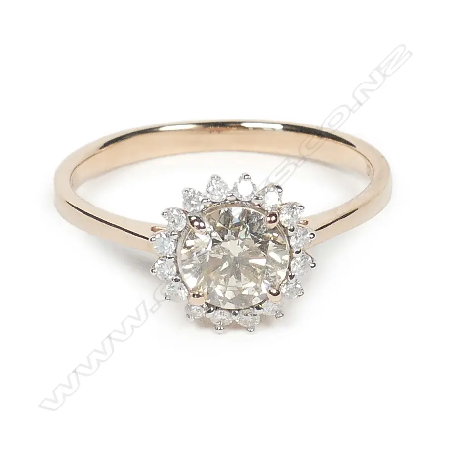 A 14ct rose gold and diamond ring Image 1++