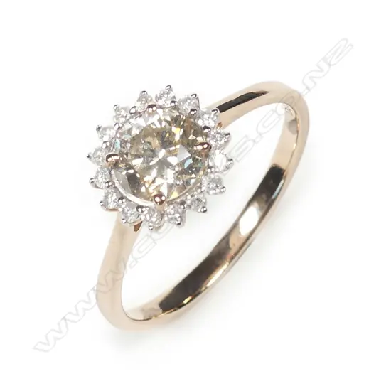 A 14ct rose gold and diamond ring