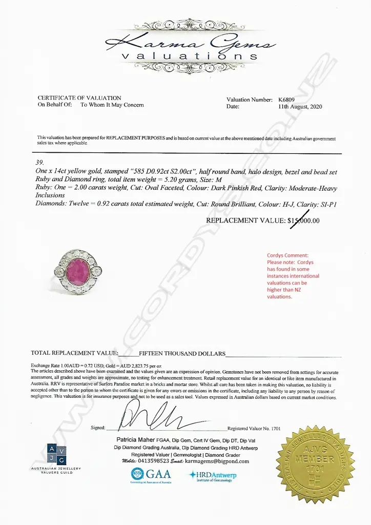 A 14ct gold ruby and diamond ring Image 1++