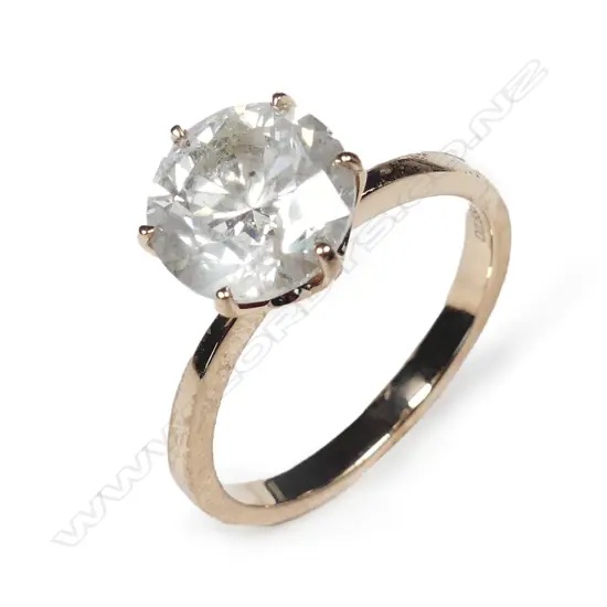 A 14ct rose gold diamond solitaire ring
