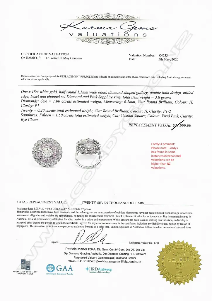 An 18ct white gold diamond and sapphire ring Image 1++