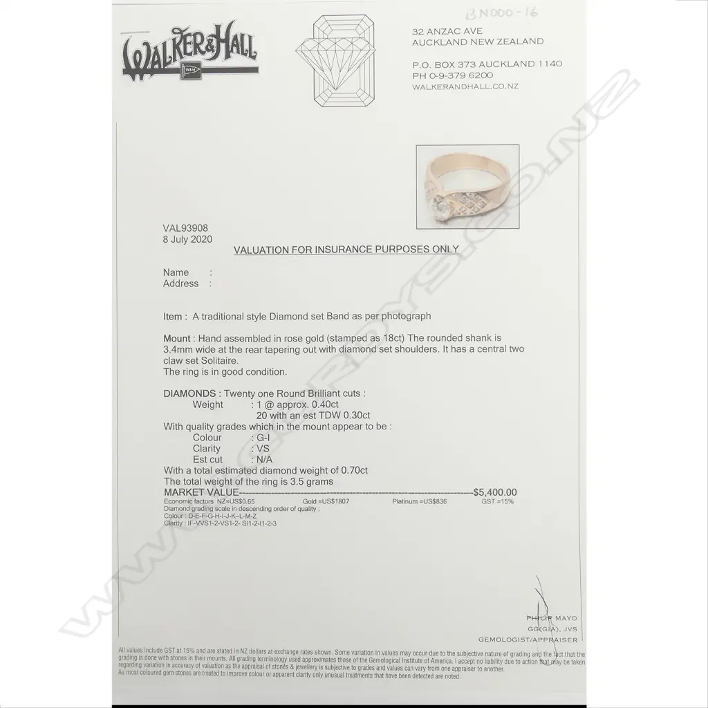 An 18ct rose gold and diamond ring Image 1++