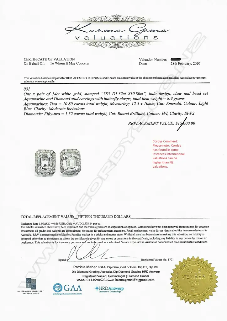 A pair of 14ct white gold aquamarine and diamond stud earrings Image 1++