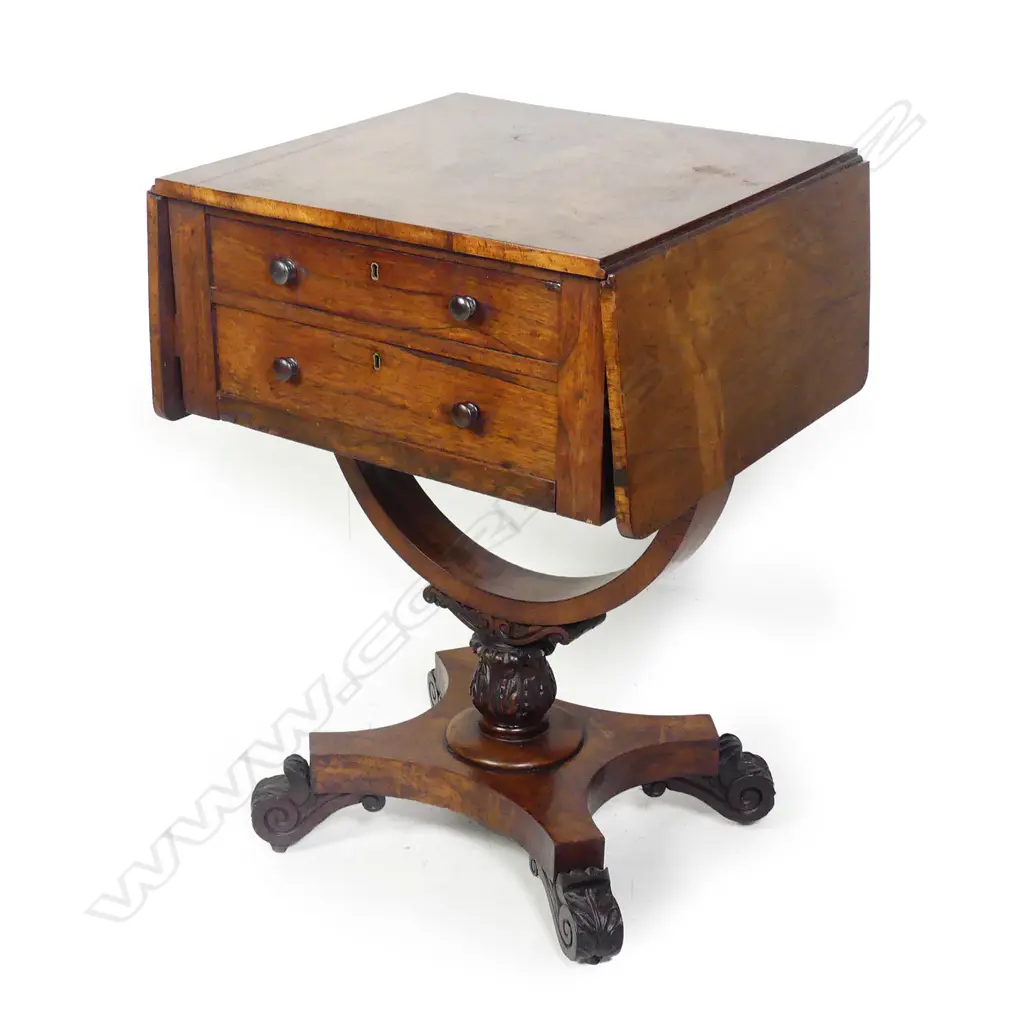 A Regency mahogany dropside worktable Image 1++