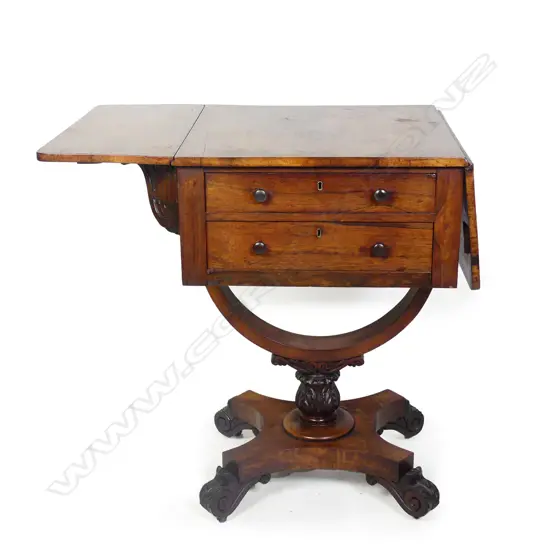 A Regency mahogany dropside worktable