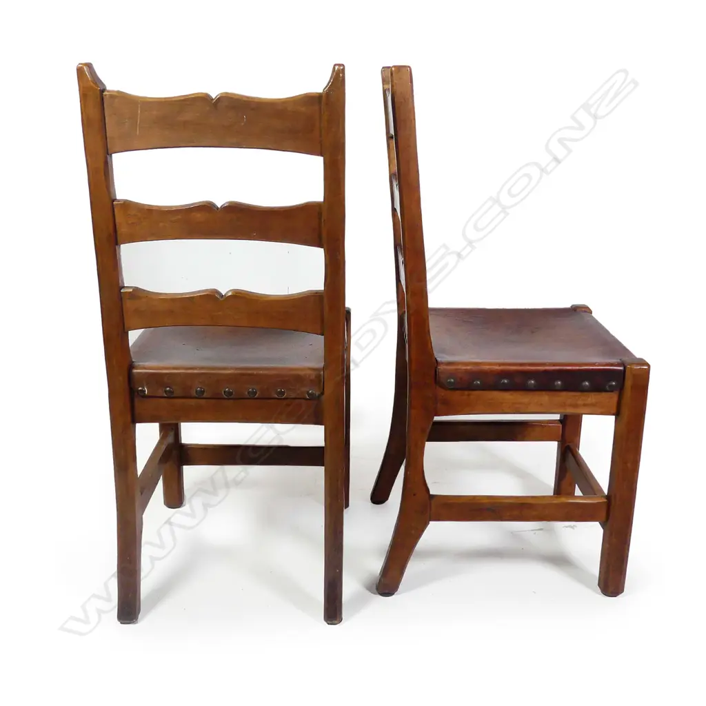 A set of four vintage Chapman-Taylor rimu dining chairs Image 1++
