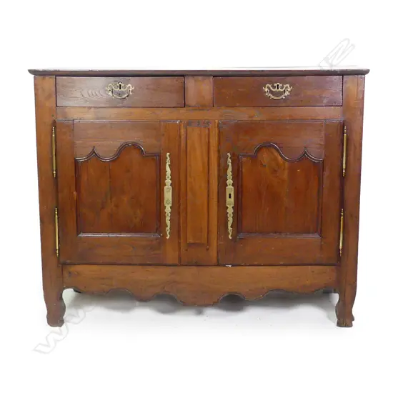 A 19thC French fruit wood dresser base