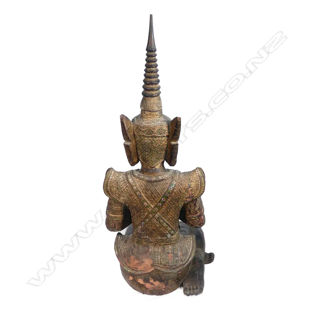 An antique life size wooden female bodhisattva Image 1++