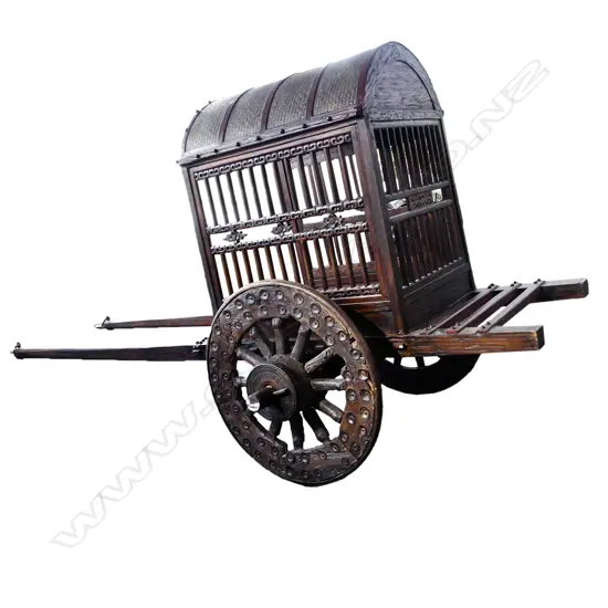 A Chinese wooden covered cart