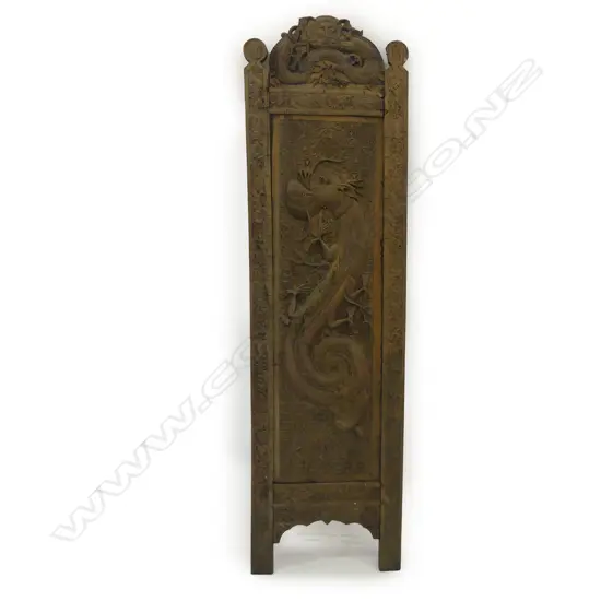 A vintage Chinese wood panel