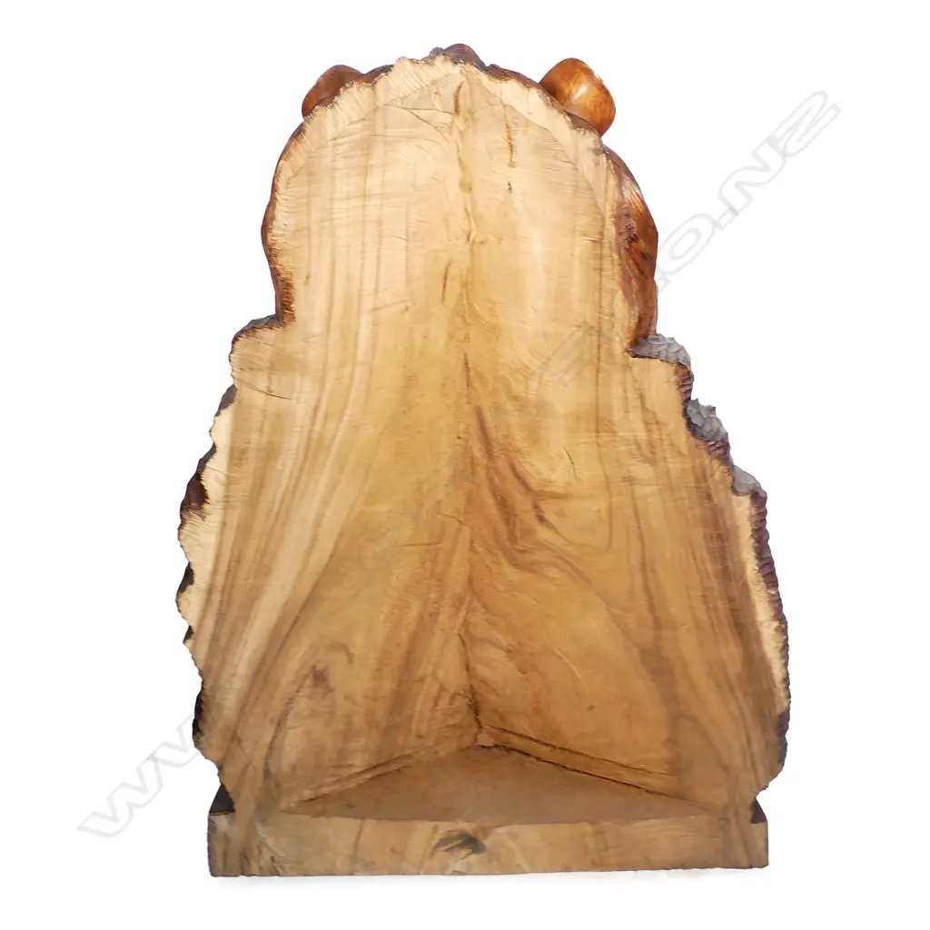 A large hardwood carving of a lion group Image 1++