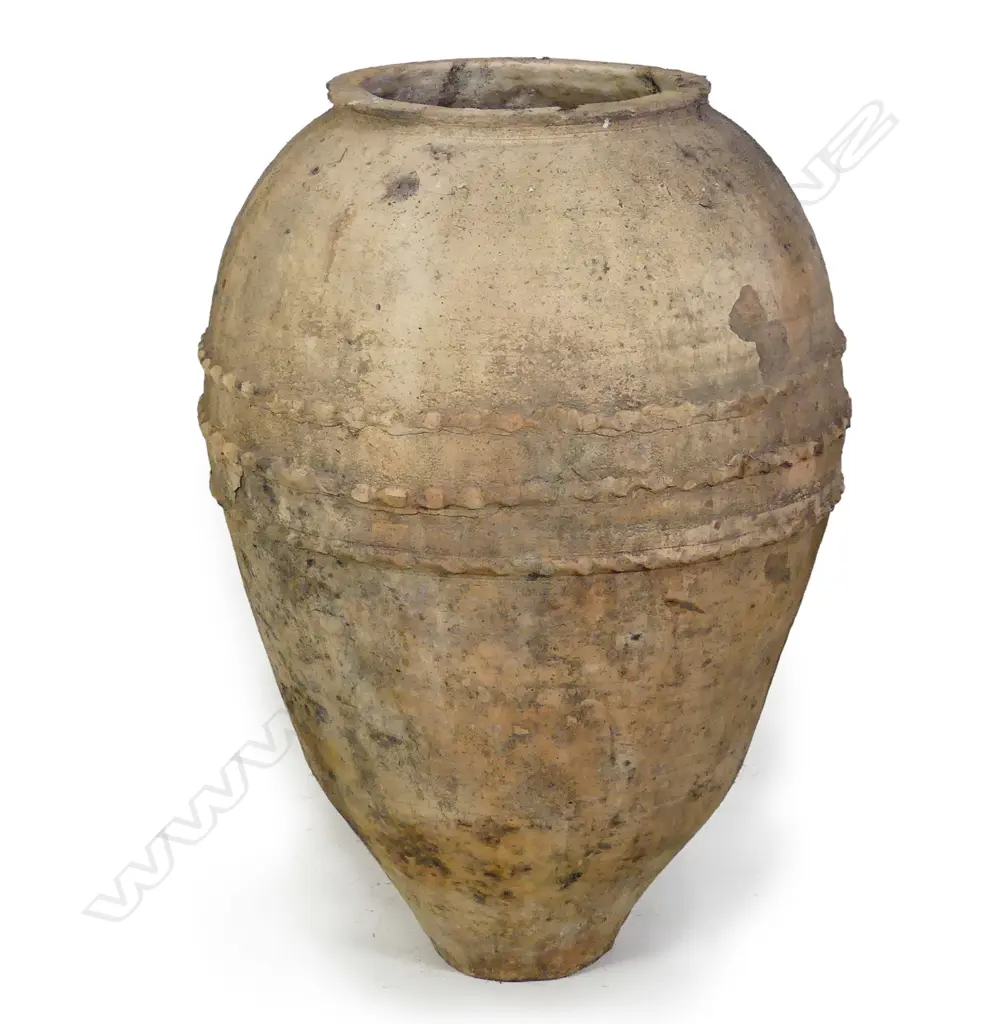 An old European tall olive oil storage jar Image 1++