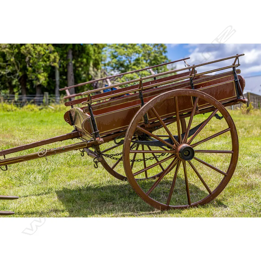 Wooden brown tipping Spring cart, Image 1++