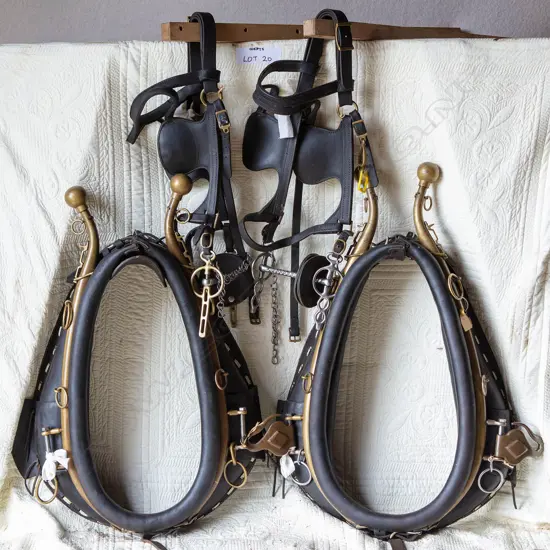 One pair leather Amish harness,
