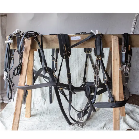 Two pairs leather Amish harness,