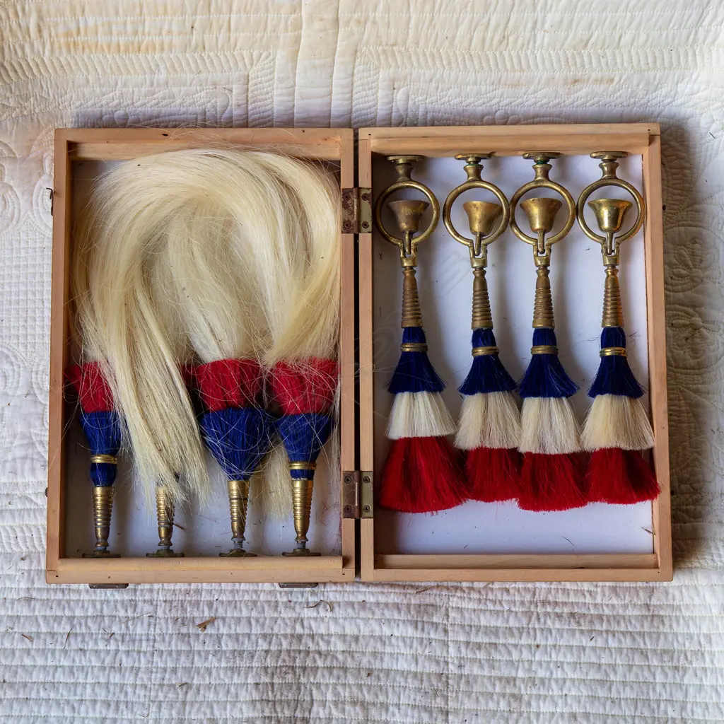 Eight red, white and blue Lion Brewery tassels, Image 1++