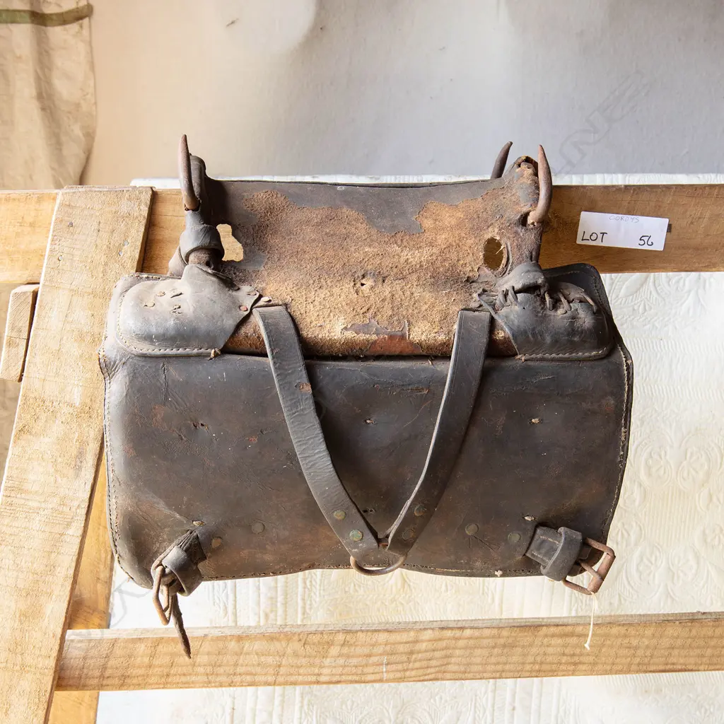 Metal frame old leather Pack saddle, Image 1++