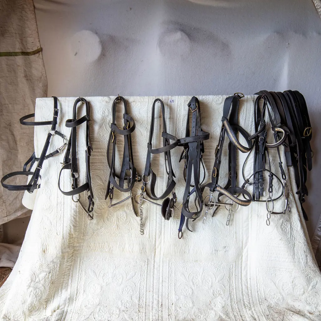 Six working bridles, five bits, three reins Image 1++