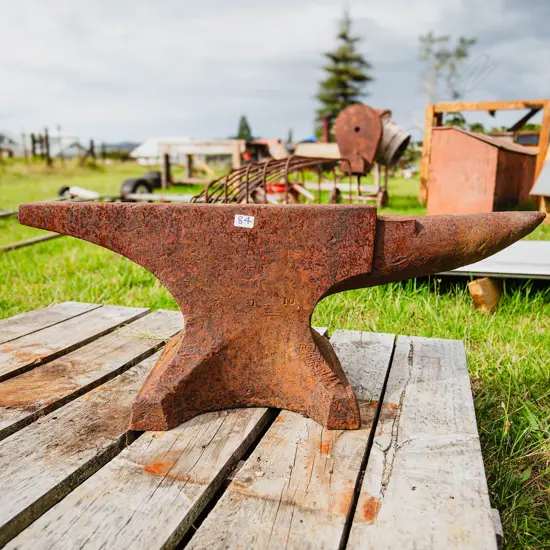 A large Peter Wright of England blacksmith's anvil,