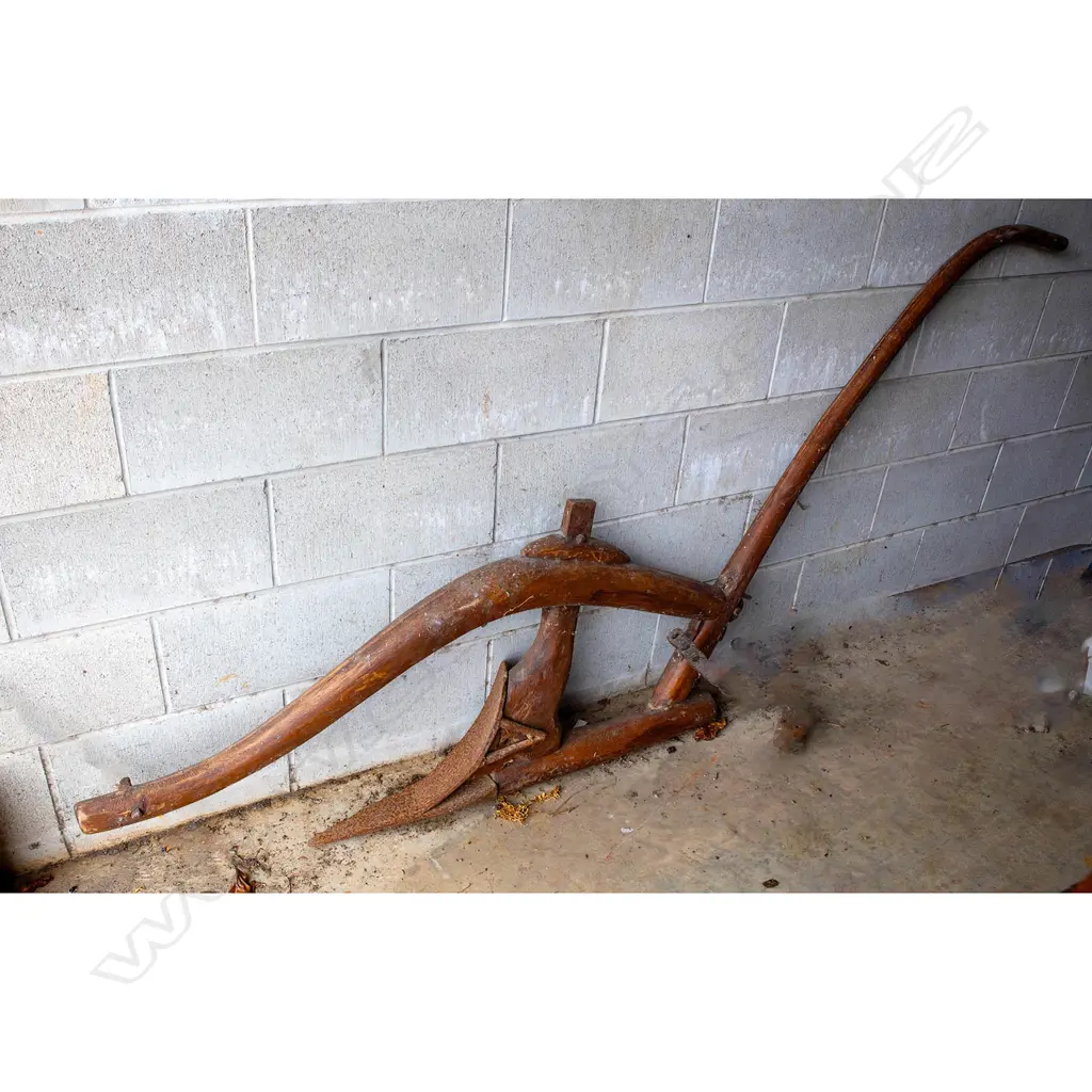 Wooden replica of early Plough and Feather Kerikeri settlement plough Image 1++