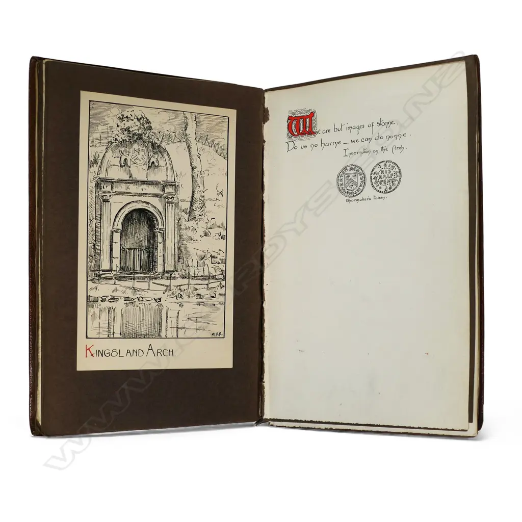 1896 decorated leather bound hand illustrated and written book 'Ye Olde Alphabet of Shrewsbury', Image 1++
